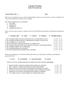 Calculus Workshop End of Term Survey