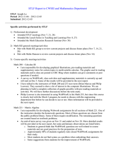 STLF Report to CWSEI and Mathematics Department