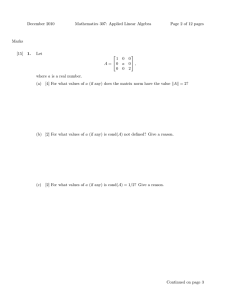 December 2010 Mathematics 307: Applied Linear Algebra Page 2 of 12 pages Marks