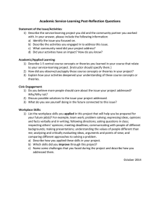 Academic Service-Learning Post-Reflection Questions