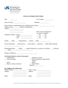 INITIAL INFORMATION FORM Case Number:  _____________