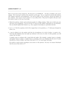 Calculus Assignment: Motion, Tangents, and Circle Area