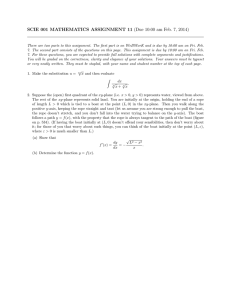 SCIE 001 MATHEMATICS ASSIGNMENT 11 (Due 10:00 am Feb. 7,...