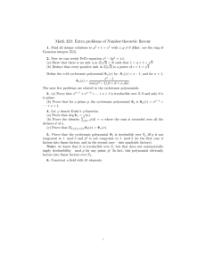 Math 323: Extra problems of Number-theoretic flavour