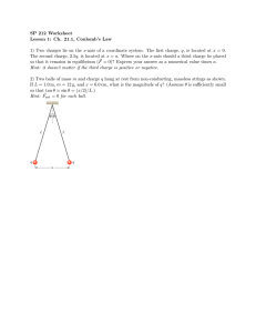 SP 212 Worksheet Lesson 1: Ch. 21.1, Coulomb’s Law
