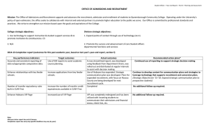 Admissions & Recruitment Year-End Report: Strategic Planning