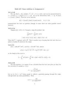 Math 217: Some solutions to Assignment 2 13.1 # 40: + y