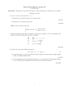 Math 257/316, Midterm 1, Section 101 17 October 2007