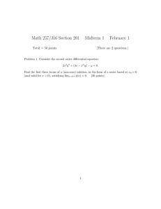 Math 257/316 Section 201 Midterm 1 February 1 Total = 50 points