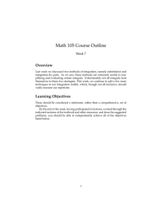 Math 105 Course Outline Overview Week 7