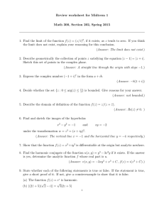 Review worksheet for Midterm 1 Math 300, Section 202, Spring 2015
