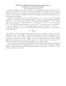 MATH 184: Differential Calculus with applications to
