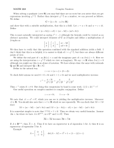 MATH 223 Complex Numbers