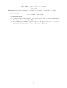 Math 257/316, Midterm 1, Section 101/102 8 October 2010
