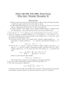 Math 440/508, Fall 2008, Final Exam (Due date: Monday December 8) Instructions