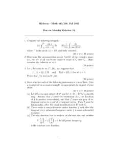 Midterm - Math 440/508, Fall 2011 Due on Monday October 24 Z