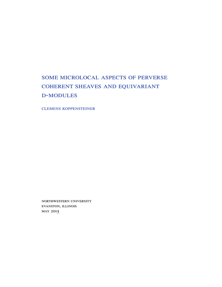 some microlocal aspects of perverse coherent sheaves and equivariant d