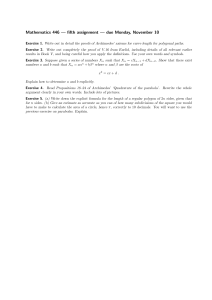 Mathematics Assignment: Archimedes, Euclid, Parabolas
