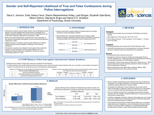 Gender and Self-Reported Likelihood of True and False Confessions during