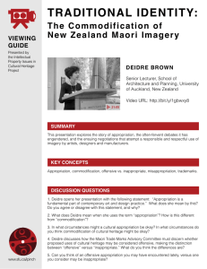 Maori Imagery Commodification: Viewing Guide & Discussion
