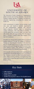 The University of South Alabama is a comprehensive,