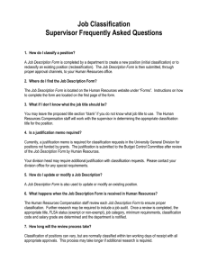 Job Classification FAQs for Supervisors