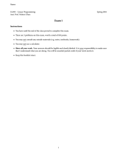 Exam 1 Instructions