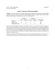 Lesson 5. Resource Allocation Models
