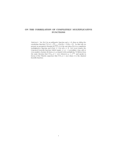 ON THE CORRELATION OF COMPLETELY MULTIPLICATIVE FUNCTIONS
