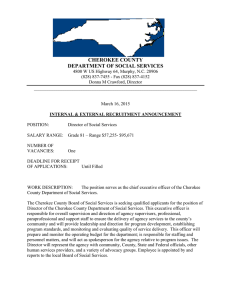 CHEROKEE COUNTY DEPARTMENT OF SOCIAL SERVICES