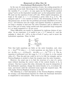 Homework # 4Due Mar 22 Gravitational Hydrostatics Part II