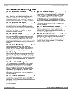Microbiology/Immunology -MD MIC 400 Microbiology Externship 1 TO 4 cr