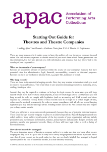 Starting Out Guide for Theatres and Theatre Companies
