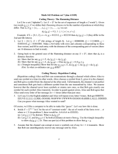 Math 342 Problem set 7 (due 4/3/09) Let X