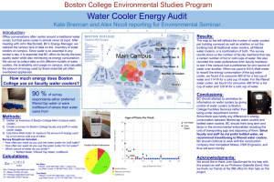 Water Cooler Energy Audit Boston College Environmental Studies Program