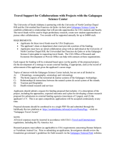 Travel Support for Collaborations with Projects with the Galapagos Science Center