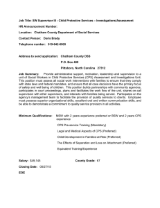 – Investigations/Assessment Job Title: HR Announcement Number: