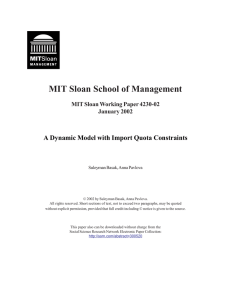 MIT Sloan School of Management MIT Sloan Working Paper 4230-02 January 2002