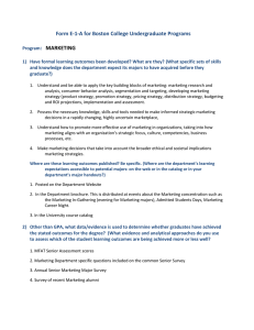 Form E-1-A for Boston College Undergraduate Programs  : MARKETING