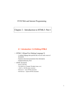 HTML5 Introduction: Syntax, Validation, and Linking