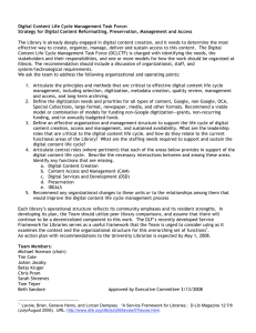 Digital Content Life Cycle Management Task Force: