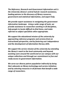 The Reference, Research and Government Information unit is