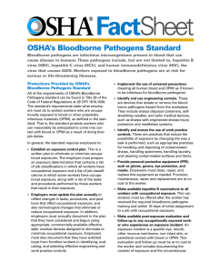 OSHA Bloodborne Pathogens Standard Fact Sheet