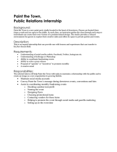 Paint the Town, Public Relations Internship Background: