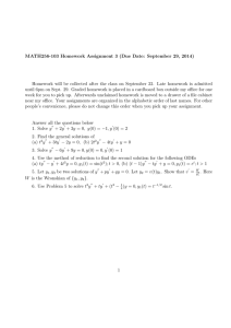 MATH256-103 Homework Assignment 3 (Due Date: September 29, 2014)