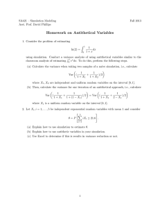 Homework on Antithetical Variables