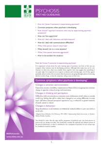 PSYCHOSIS FIRST AID GUIDELINES