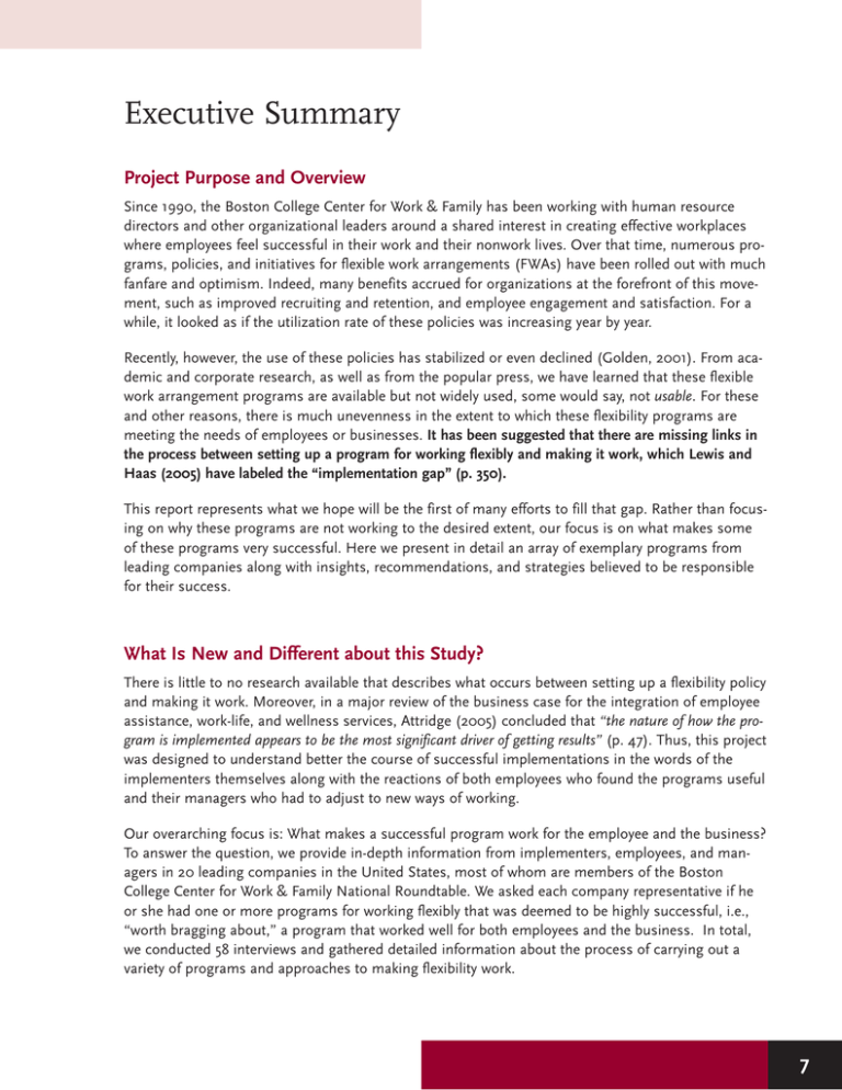 Executive Summary Project Purpose and Overview