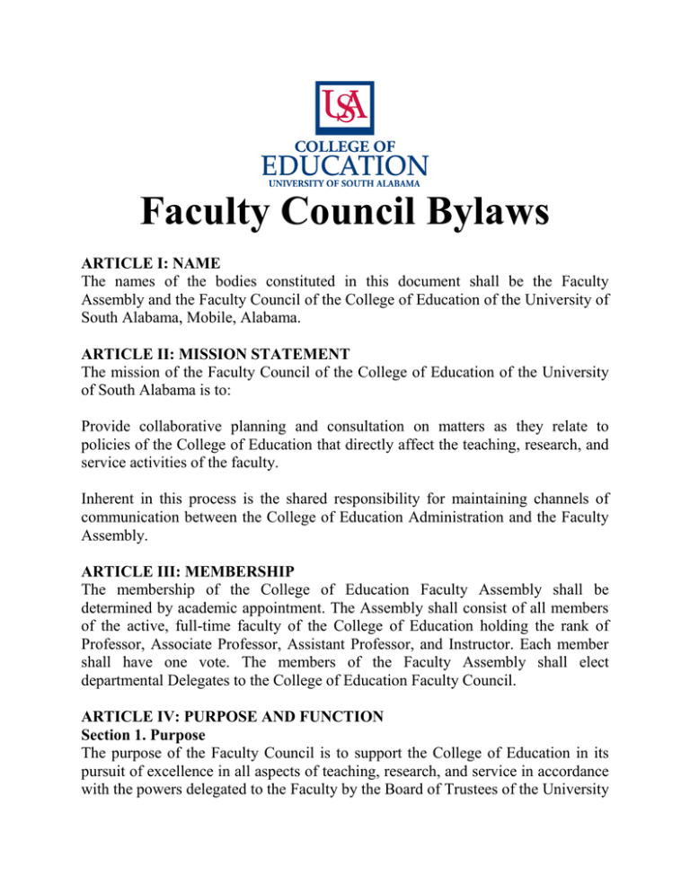 faculty-council-bylaws