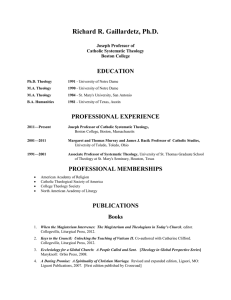 Richard Gaillardetz CV: Catholic Theology Professor, Boston College